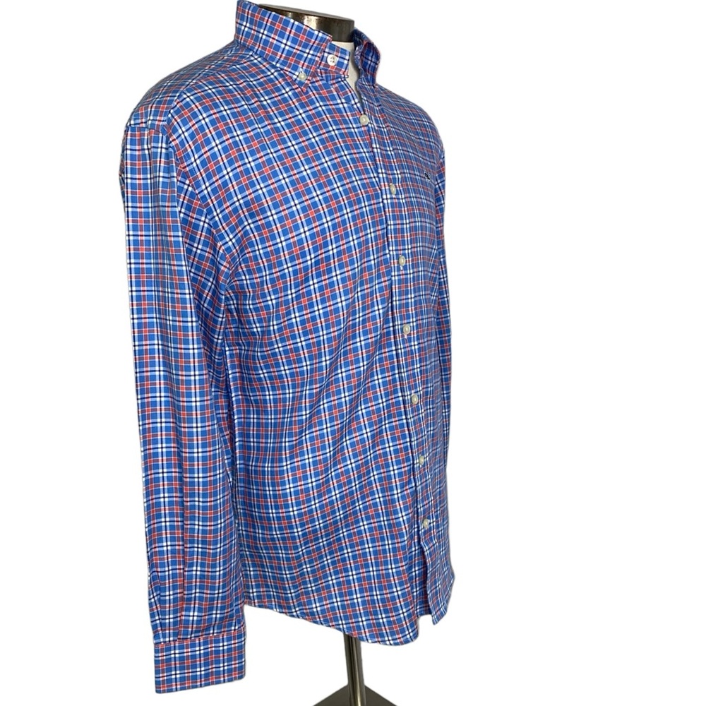 Vineyard Vines Sz S Blue Plaid 100% Cotton Whale Shirt - Picture 4 of 8
